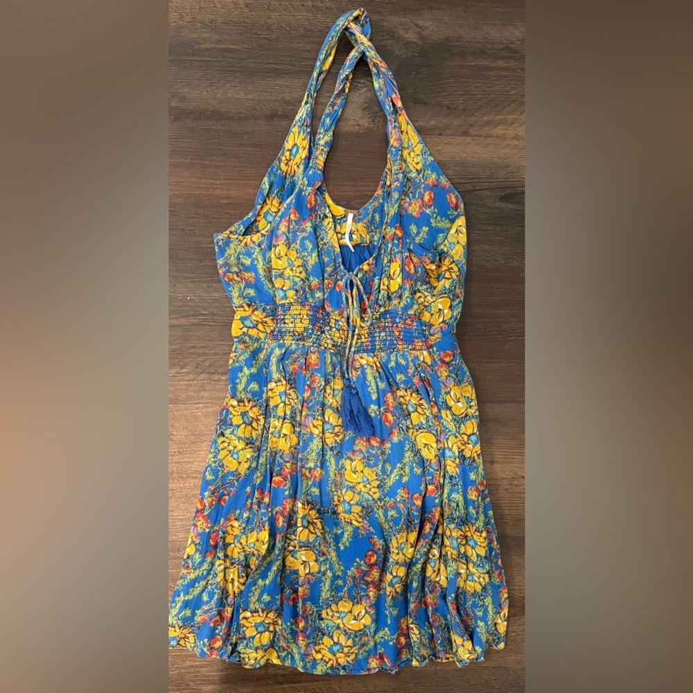 Free People Floral Bohemian Dress with Tassels Size Small - EUC
